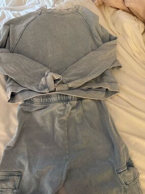 Z Supply Light Blue Washed Track Joggers